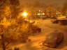 The neighborhood at night